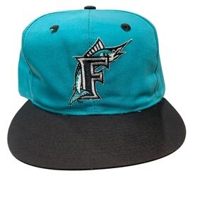 Vintage 90s Florida Marlins ANNCO Snapback Hat Cap